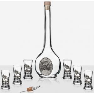 Луксозен комплект 6 чаши и бутилка за ракия