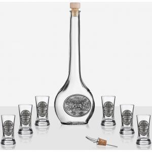 Луксозен комплект 6 чаши и бутилка за ракия