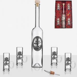 Сет бутилка 0,5 л + 4 чаши