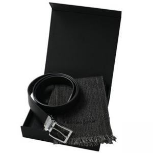 Луксозен мъжки комплект - Кожен колан и шал