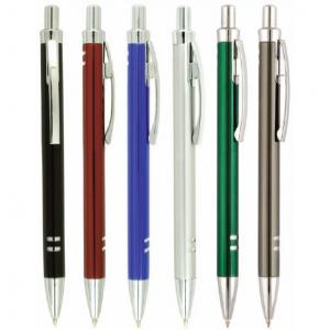 Химикалки в девет цвята със златист и сребърен клипс