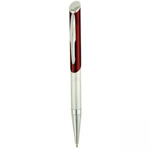 Метална химикалка в сребристо и червено