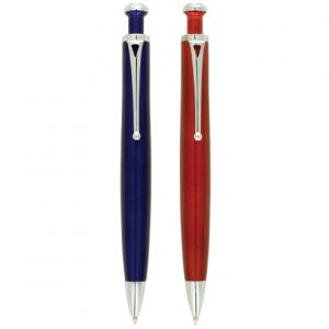 Химикалка в два цвята - червен и син