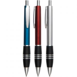 Химикалка в три цвята - бордо, синьо, сиво