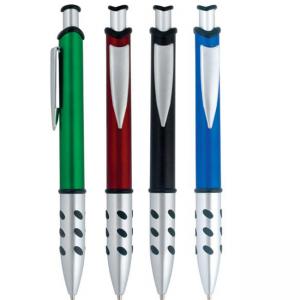 Химикалки в четири цвята със сребриста основа и клипс