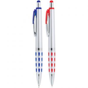 Бяла пластмасова химикалка в два цвята украса