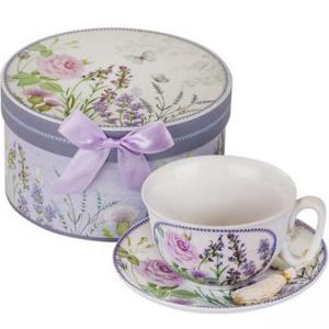 Луксозна чаша с чинийка - Лавандула