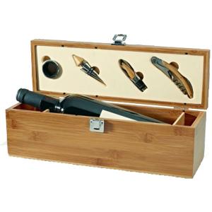 Луксозен комплект - Кутия за вино с аксесоари