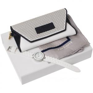 Луксозен комплект, включващ дамско портмоне, шал и часовник в кутия - Colombes