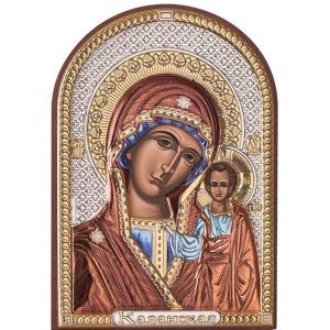 Посребрена икона Казанска Богородица