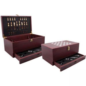 Комплект за вино с шах, 6 части, дървена кутия