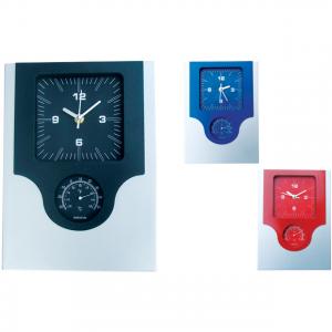 Стенен часовник в три цвята с термометър