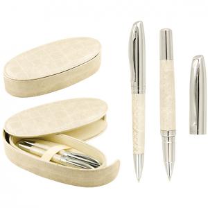 Комплект химикал и ролер в бял цвят със сребристи части