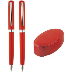 Химикал и молив в червен цвят