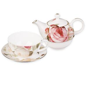 Комплект от чаша и чайник - порцеланови