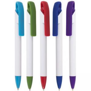 Пластмасова химикалка с цветен клип