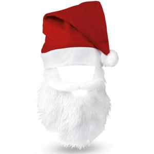 Коледна шапка с бяла брада