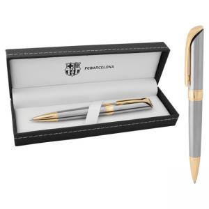 Стилна метална химикалка в кожена кутия