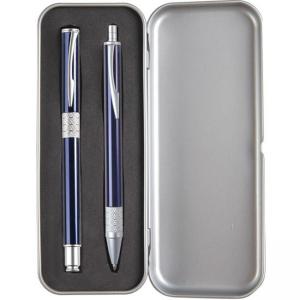 Метална химикалка и ролер в метална кутия