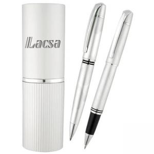 Метална химикалка и ролер в алуминиев тубус