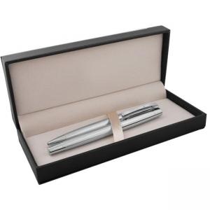 Метална химикалка и ролер в кожена кутия