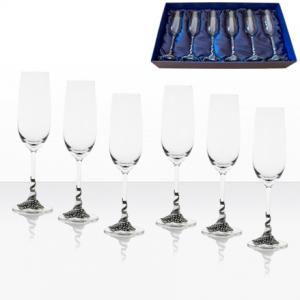 луксозен комплект чаши шампанско шест броя