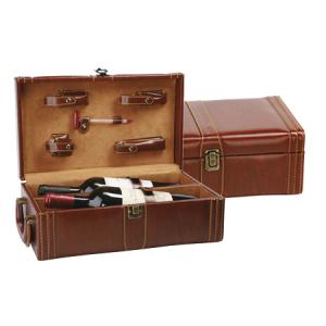 Комплект за вино - кожена кутия с аксесоари