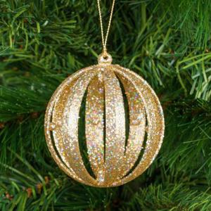 Коледна топка за елха - златна