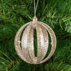 Играчка топка за елха - сребро