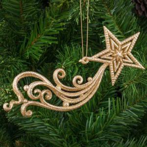 Коледна играчка звезда - злато