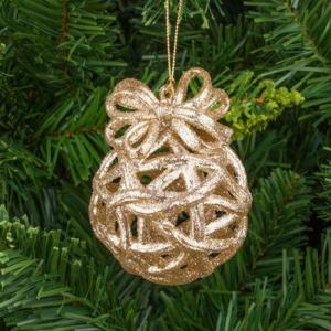 Коледна топка за елха - златна