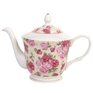 Чайник за кафе с цветове на рози