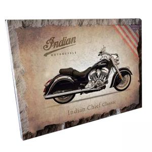 Картина върху врачански камък - 13x18 см - фирмен плакет по поръчка - мотор Indian Chief Classic