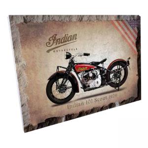 Картина върху врачански камък - 13x18 см - фирмен плакет по поръчка - мотор Indian 101 Scout 1929