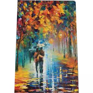 Картина върху врачански камък - 13x18 см - картина Дъжд в парка