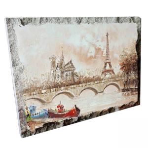 Картина върху врачански камък - 13x18 см - картина Париж