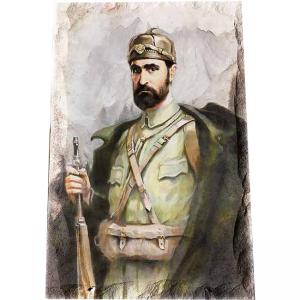 Картина върху врачански камък - 20x30 см - Яне Сандански