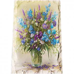 Картина върху врачански камък - 30x45 см - букет