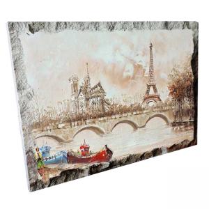 Картина върху врачански камък - 30x45 см - картина Париж