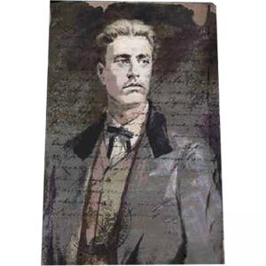 Картина върху врачански камък - 30x45 см - Васил Левски 4