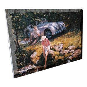 Картина върху врачански камък - 30x45 см - Пикник