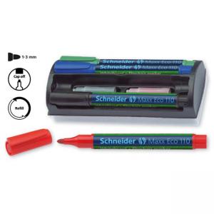 К-кт за бяла дъска - маркери Maxx Eco 110 4 цв. + гъба и пълнители