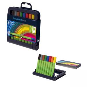 Тънкописец Link-It 0.4 мм, 8 цвята в кутия със стойка