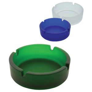 Пепелник Стъклен Кръгъл FROSTY #Зелен