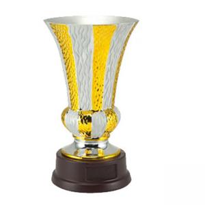 Кристална спортна купа, златно/сребърно покритие - височина 32.5 см