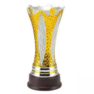 Кристална спортна купа, сребърно покритие със златни мотиви - височина 23 см