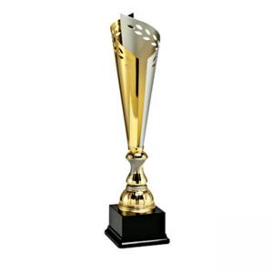 Луксозна спортна купа, златно/сребърно покритие - височина 38 см