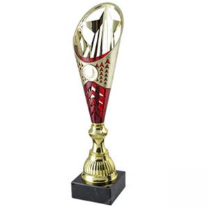 Стандартна спортна купа, златно покритие с червени елементи - височина 29.5 см