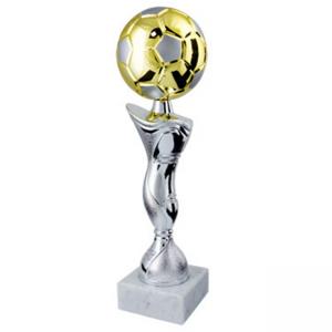 Стандартна спортна купа, сребърно покритие със златни елементи - височина 28 см