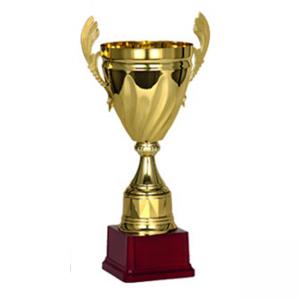 Луксозна спортна купа, изработена от метал със златно покритие - височина 47 см